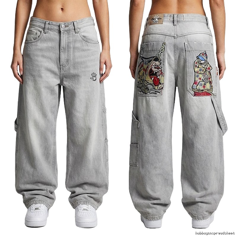 Y2K trendy brand grey cargo pants